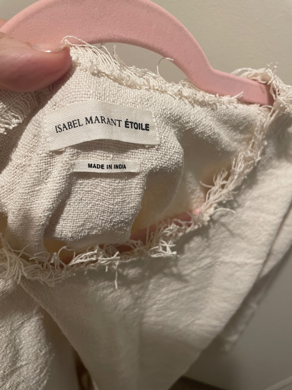 Isabel Marant Étoile Cream Silk Linen Textured Oversized Fringed Tunic - Picture 2 of 12